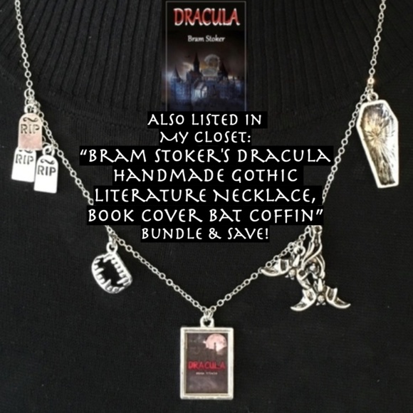 Frankenstein by Mary Shelley Handmade Novel Literature Necklace, Book Cover Fire - Picture 16 of 16